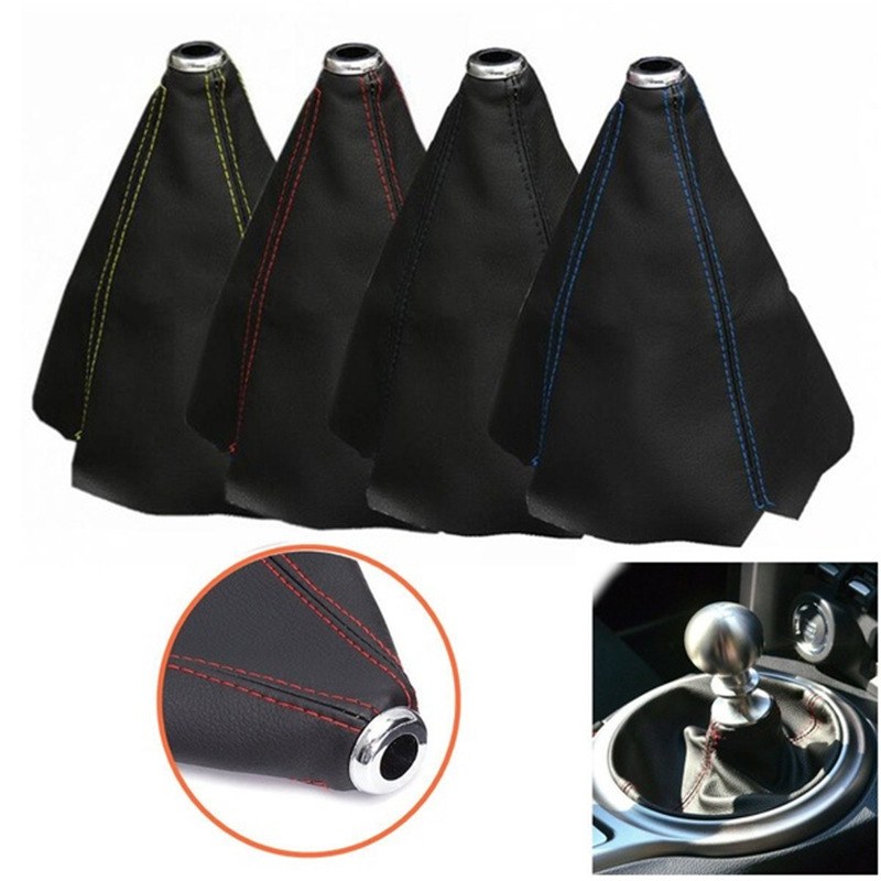 16mm Universal Car Gear Shift Collars Pu Leather Car Shift Collar Automatic Car Manual Shift Lever Knob Shift Boot Cover Legging